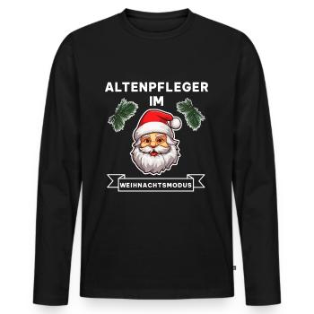 Altenpfleger Weihnachten Heligabend Beruf Spruch - Männer Premium Bio Langarmshirt - Schwarz - Vorne - Nico (187cm)