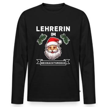 Lustiger Lehrerin Lehrer Weihnachten Beruf Spruch - Männer Premium Bio Langarmshirt - Schwarz - Vorne - Nico (187cm)