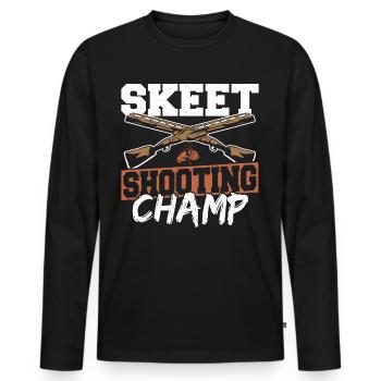 Skeet Shooting Champ Skeet Shooting Clay Target - Men's Premium Organic Long Sleeve Shirt - black - Front - Nico (187cm)