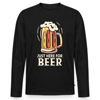 Juste ici pour les buveurs de bière Amateurs de bière - T-shirt manches longues Premium bio Homme - noir - Devant - Nico (187cm)