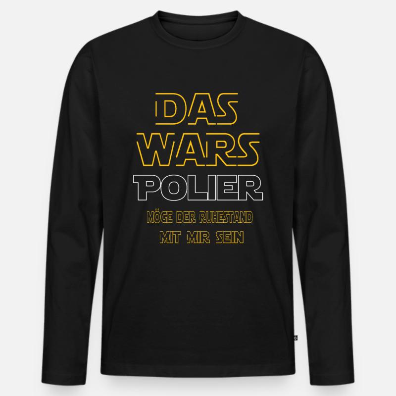 Rente Polier Rente Geschenke - Männer Premium Bio Langarmshirt - Schwarz