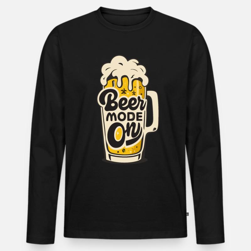 Beer Mode On Biertrinker Bierliebhaber - Männer Premium Bio Langarmshirt - Schwarz