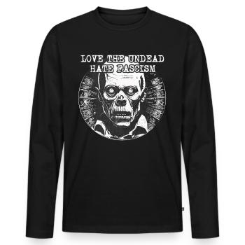 Zombie vs. Fascism Zombies - Men's Premium Organic Long Sleeve Shirt - black - Front - Nico (187cm)