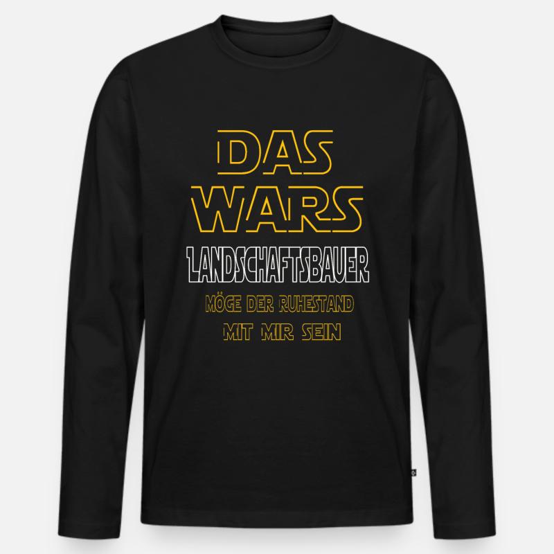 Rente Landschaftsbauer Rente Geschenk - Männer Premium Bio Langarmshirt - Schwarz