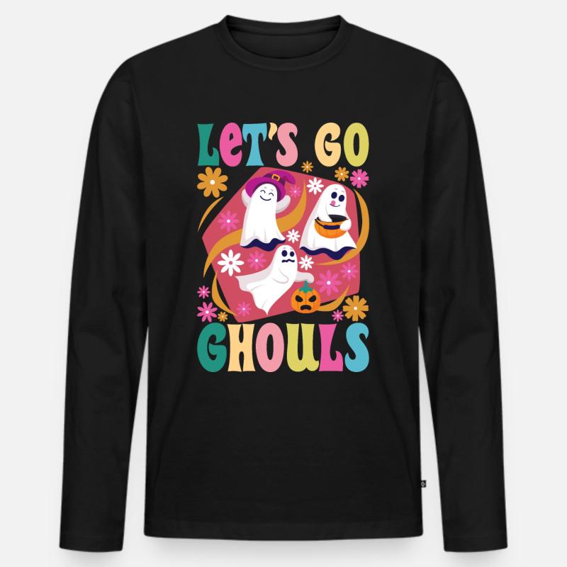 Let's Go Ghouls - Männer Premium Bio Langarmshirt - Schwarz
