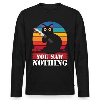 You Saw Nothing - Men's Premium Organic Long Sleeve Shirt - black - Front - Nico (187cm)