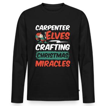Christmas Cheers and Clean Teeth Dental - Men's Premium Organic Long Sleeve Shirt - black - Front - Nico (187cm)