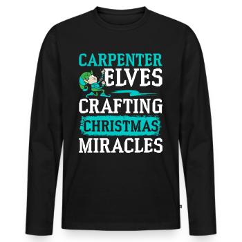Christmas cheers and clean teeth dentistry - Men's Premium Organic Long Sleeve Shirt - black - Front - Nico (187cm)