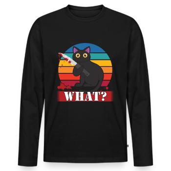 Quoi? - T-shirt manches longues Premium bio Homme - noir - Devant - Nico (187cm)