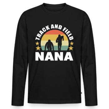 Athlétisme Athlétisme Nana Marathon Running - T-shirt manches longues Premium bio Homme - noir - Devant - Nico (187cm)
