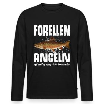 Forellen Angeln - Männer Premium Bio Langarmshirt - Schwarz - Vorne - Nico (187cm)