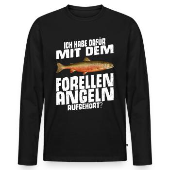 Forellen Angeln - Männer Premium Bio Langarmshirt - Schwarz - Vorne - Nico (187cm)
