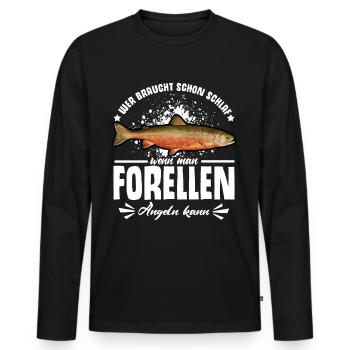 Forellen Angeln - Männer Premium Bio Langarmshirt - Schwarz - Vorne - Nico (187cm)