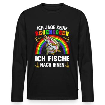Forellen Angeln - Männer Premium Bio Langarmshirt - Schwarz - Vorne - Nico (187cm)