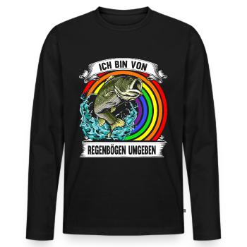 Forellen Angeln - Männer Premium Bio Langarmshirt - Schwarz - Vorne - Nico (187cm)