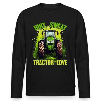 Dirt Sweat Tractor Love Farmer Farmer Gift - Men's Premium Organic Long Sleeve Shirt - black - Front - Nico (187cm)