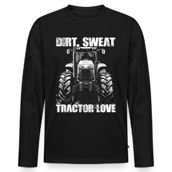 Dirt Sweat Tractor Love Gift Farmer Farmer - Men's Premium Organic Long Sleeve Shirt - black - Front - Nico (187cm)