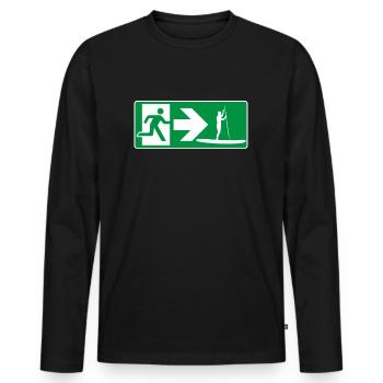Sortie de secours Standup Paddle SUP - T-shirt manches longues Premium bio Homme - noir - Devant - Nico (187cm)