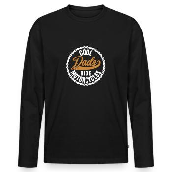 Cool dads ride motorcycles - Men's Premium Organic Long Sleeve Shirt - black - Front - Nico (187cm)