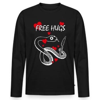 Free Hugs Würgeschlange Schlangen Boa Python - Männer Premium Bio Langarmshirt - Schwarz - Vorne - Nico (187cm)