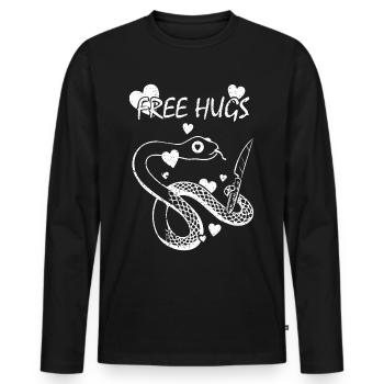 Free Hugs Constrictor Snakes Venomous Snake - Men's Premium Organic Long Sleeve Shirt - black - Front - Nico (187cm)