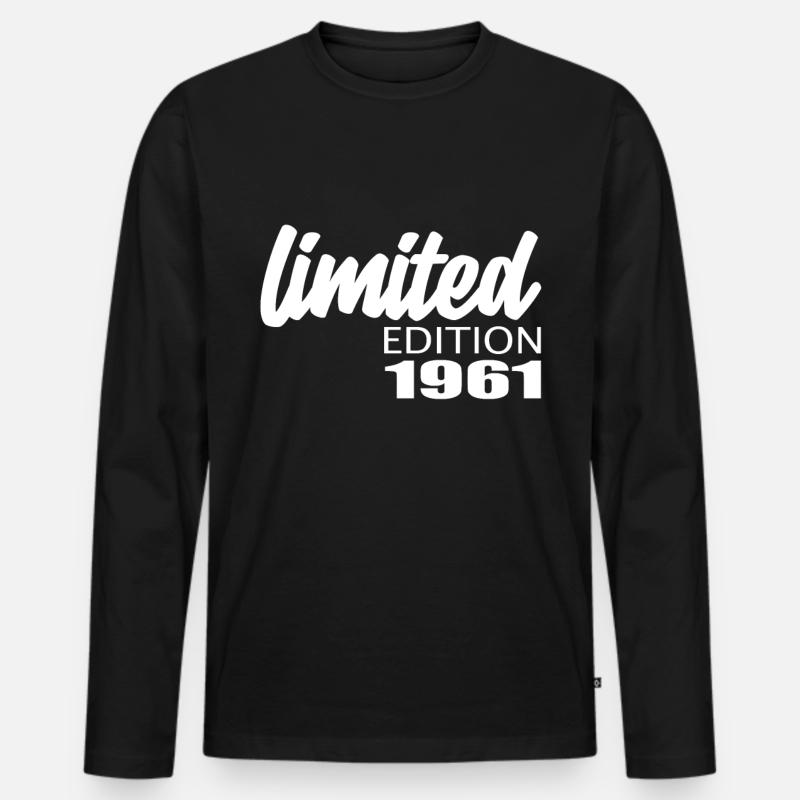 Limited Edition 1961 - Männer Premium Bio Langarmshirt - Schwarz
