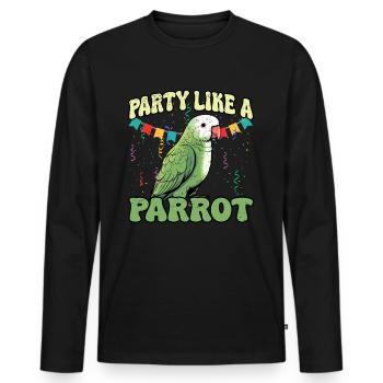 Perruche Perroquet Perroquet Propriétaire - T-shirt manches longues Premium bio Homme - noir - Devant - Nico (187cm)