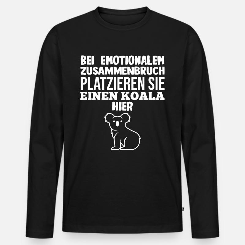 Koalabär Koala - Männer Premium Bio Langarmshirt - Schwarz