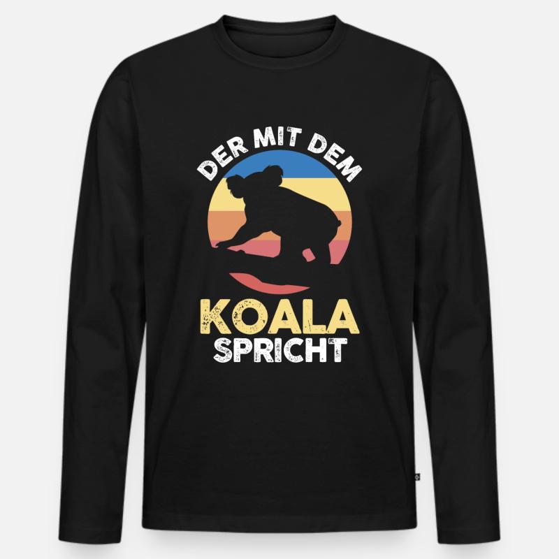 Koalabär Koala - Männer Premium Bio Langarmshirt - Schwarz