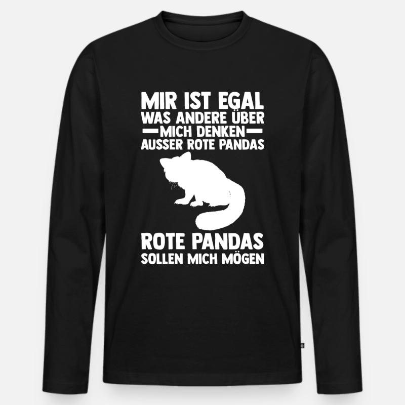 Roter Panda - Männer Premium Bio Langarmshirt - Schwarz