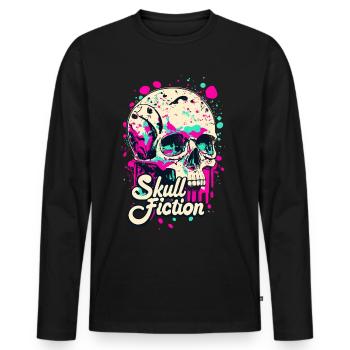 Skull Fiction Totenkopf Totenschädel - Men's Premium Organic Long Sleeve Shirt - black - Front - Nico (187cm)