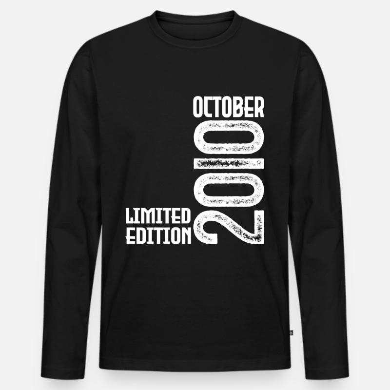 Oktober 2010 Geburtstagsgeschenk. Oktober 2010. - Männer Premium Bio Langarmshirt - Schwarz