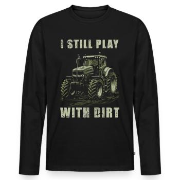 Je suis toujours avec Dirt Traktor Farmer Bauer - T-shirt manches longues Premium bio Homme - noir - Devant - Nico (187cm)