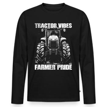 Tractor Vibes Farmer Pride Traktor Bauer Landwirt - T-shirt manches longues Premium bio Homme - noir - Devant - Nico (187cm)