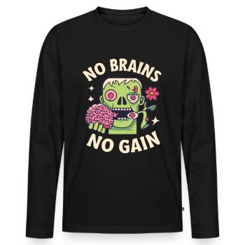 Zombies Zombie Halloween Zombie Costume - T-shirt manches longues Premium bio Homme - noir - Devant - Nico (187cm)