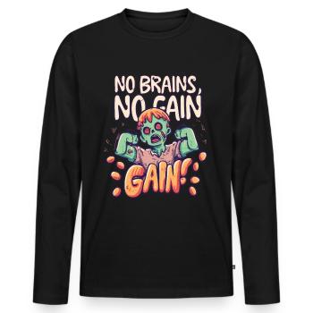 Zombies Zombie Halloween Zombie Costume - T-shirt manches longues Premium bio Homme - noir - Devant - Nico (187cm)