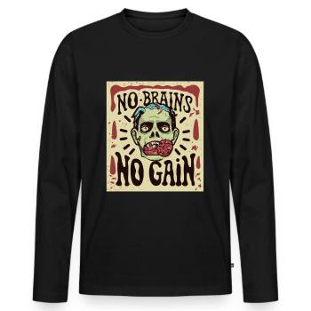 Zombies Zombie Halloween Zombie Costume - T-shirt manches longues Premium bio Homme - noir - Devant - Nico (187cm)
