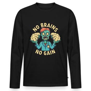 Zombies Zombie Halloween Zombie Costume - T-shirt manches longues Premium bio Homme - noir - Devant - Nico (187cm)
