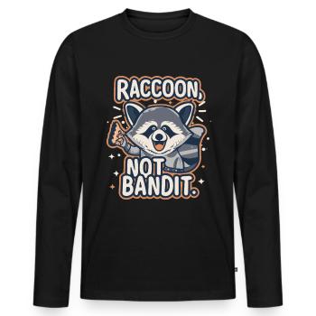Waschbär Waschbär Baby Raccoon Not Bandit - Men's Premium Organic Long Sleeve Shirt - black - Front - Nico (187cm)