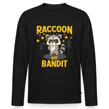 Waschbär Waschbär Baby Raccoon Not Bandit - Men's Premium Organic Long Sleeve Shirt - black - Front - Nico (187cm)