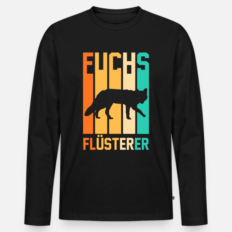 Fuchs - Männer Premium Bio Langarmshirt - Schwarz