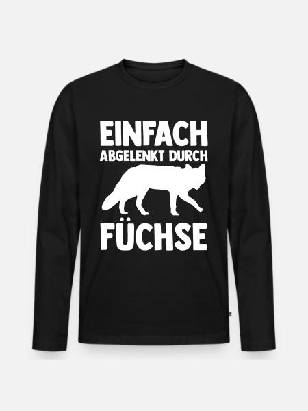 Fuchs - Männer Premium Bio Langarmshirt - Schwarz