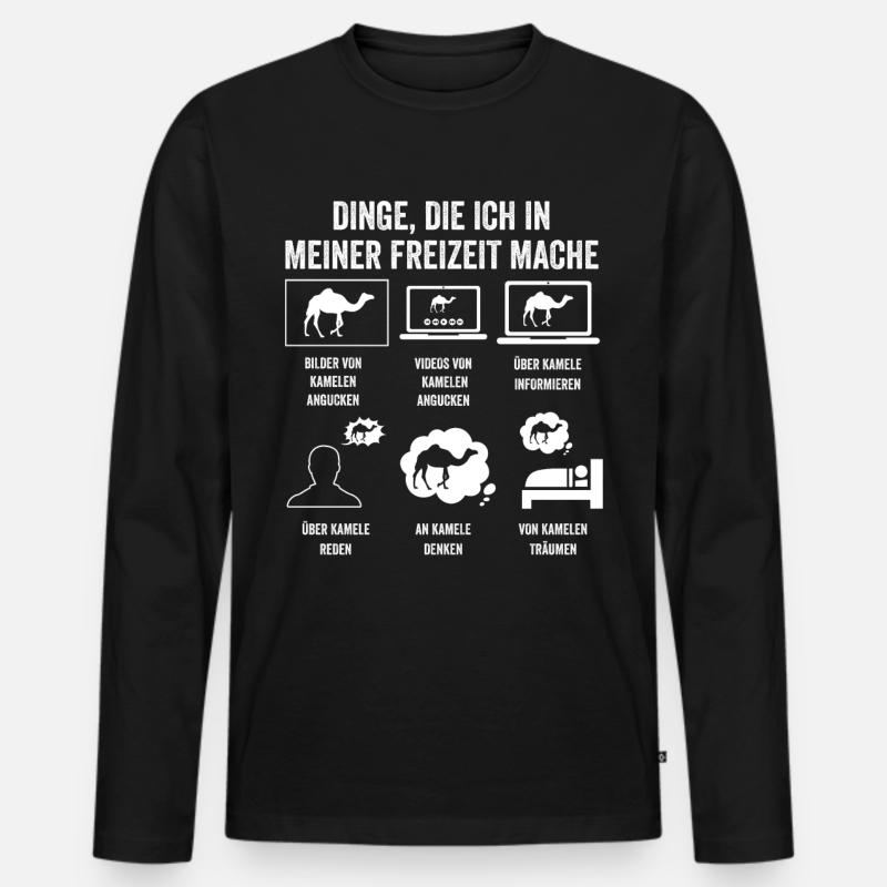 Kamel - Männer Premium Bio Langarmshirt - Schwarz