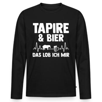 Tapir - Männer Premium Bio Langarmshirt - Schwarz - Vorne - Nico (187cm)