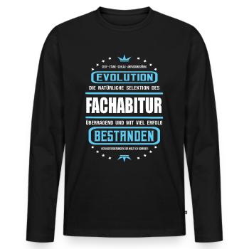 Fachabitur bestanden -Schulabschluss Design - Männer Premium Bio Langarmshirt - Schwarz - Vorne - Nico (187cm)