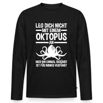 Squid Octopus - Men's Premium Organic Long Sleeve Shirt - black - Front - Nico (187cm)