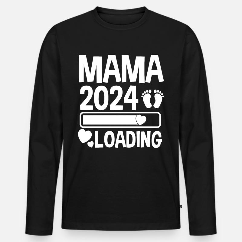 Werdende Mama 2024 - Männer Premium Bio Langarmshirt - Schwarz