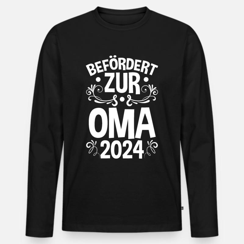 Werdende Oma 2024 - Männer Premium Bio Langarmshirt - Schwarz