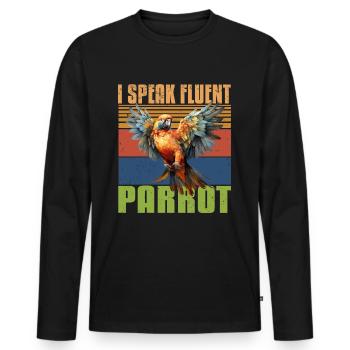 Perruche Perruche Oiseau Perruche Propriétaire - T-shirt manches longues Premium bio Homme - noir - Devant - Nico (187cm)