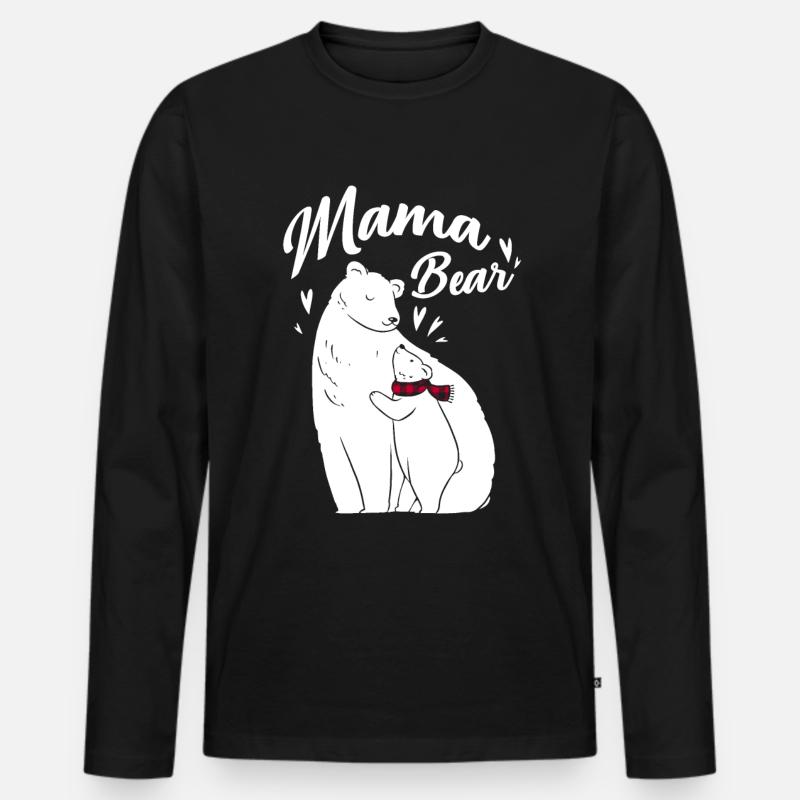 Mama Bear - Männer Premium Bio Langarmshirt - Schwarz